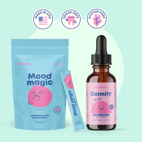 JoySpring Calm & Stabilize Bundle – Mood Magic Saffron Formula & Calmify Magnesium Drops for Daily Wellness