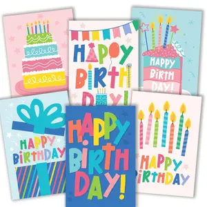 Happy Birthday Cards | Set of 24 | Envelopes Included | Cards & Party Durable Cardstock
