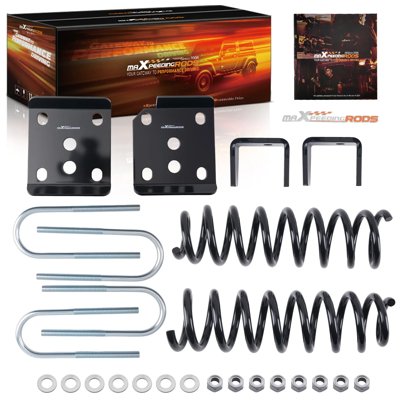 2 Front 6 Rear Lowering Kit compatible for Ford F-150 2WD V8 2004-2008 Spring