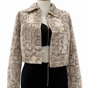 Snake Print Jacket Casual Outerwear Womenswear
