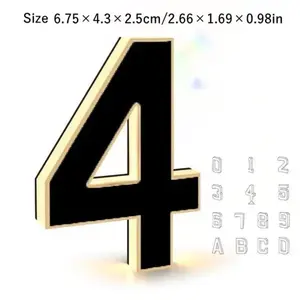 Waterproof LED House Number Light 12V Power Supply Acrylic Material Personalized Number Sign 6.75x4.3x2.5cm DIY Decorative Accessory Lighting Modes Adjustable