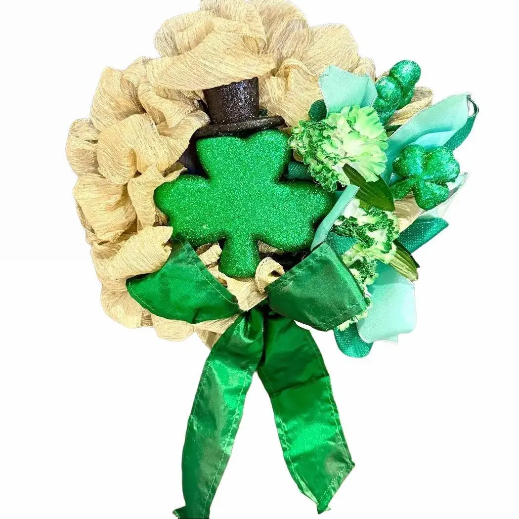 St. Patrick's Day Wreath - Festive Holiday Home Decor with Shamrock