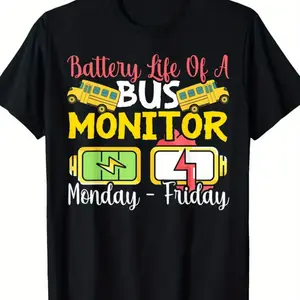 School Bus Monitor Bus Aide Attendant Bus Monitor 180G 100% Cotton T-Shirt