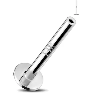 14K  Threadless Replacement- Only, Solid   Push in for Stud  Helix Tragus Conch Labret Nose Cartilage Flat  Stud Thickness 16G/18G/20G,  Length 5MM/6MM/8MM/10MM