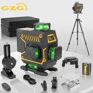 GZG 16 Lines Laser Level with: 1*Batteries  1*Tripod  1* Fabric bag  1*L-bracket  1*Charging wire  1*Remote control   1*Convertor  for Accurate Measurements, High Precision Laser Leveling Instrument for Construction & DIY Projects, Laser Leveler Tool