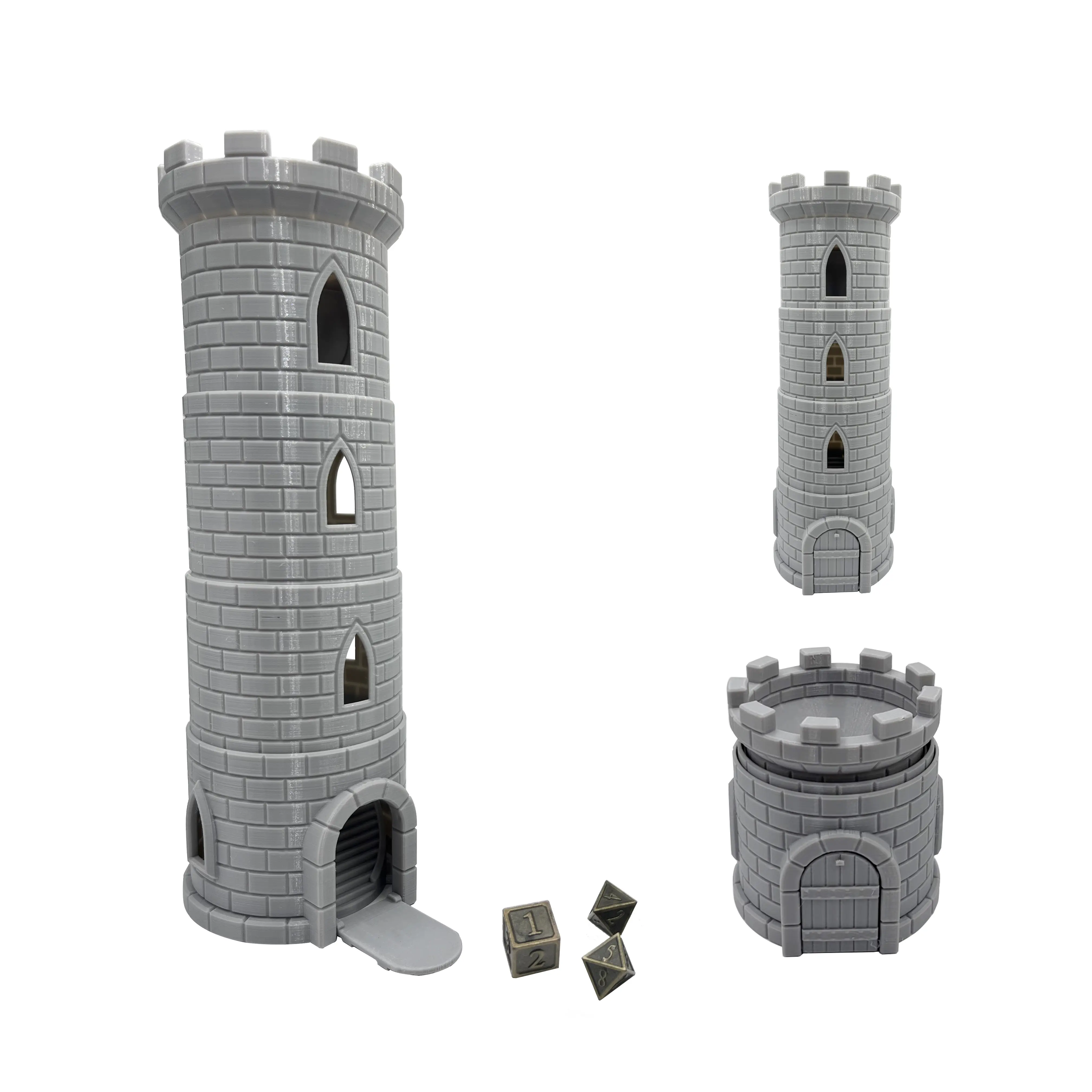 HAUTICO Collapsing Dice Tower and Little Town Houses Scene, Terrain Scenery for 20-28mm Miniatures Wargame