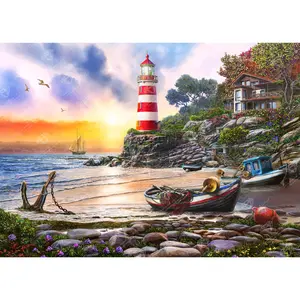 Lighthouse & Boat Diamond Painting Kit