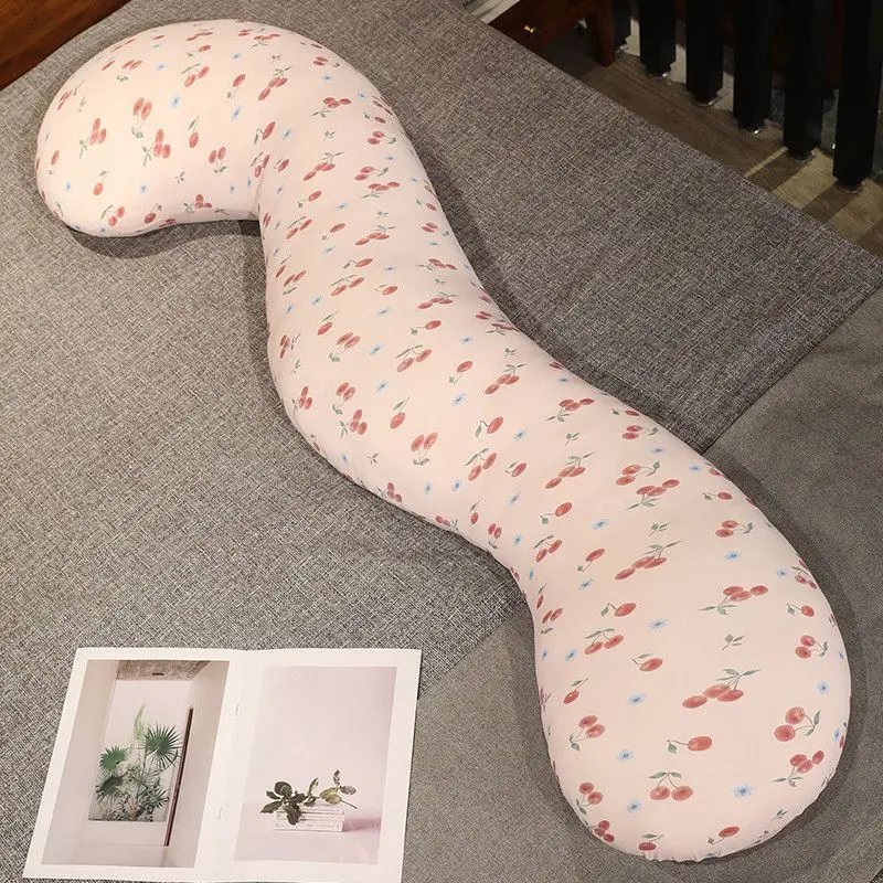 Firm S Shaped Pregnancy Pillows for Sleeping, Belly Hip Leg Knee Support Side Sleeper Body Pillow, Cuddle Snuggle Maternity Pillow, Zipper Cooling Jersey Cotton Pillowcase, Gifts for Mom