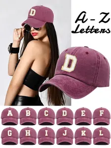 Unisex Baseball Cap A-Z 26 Letters, Sports Cap Y2K Style Adjustable Vintage Hat, Casual Fitted Design, Perfect Gift for Men & Women, Custom Initials Hat