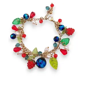 Handmade Fruit Jewelry Set with Blueberries, Pomegranate Seeds, and Raspberries for Women