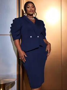 Elegant Bodycon Dress, Party, Formal & Commuting Style, Lightweight Mature Look, Mock Two-Piece Design, Puff Sleeve Detailing