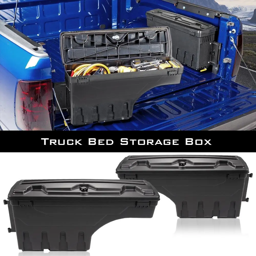 Truck Bed Storage Box Toolbox Left & Right,Fit For 02-18 Dodge Ram,Lockable Storage Box Case,Truck Bed Tool Box G-PLUS