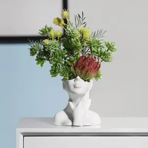 XSMXLNKWL Ceramic  Vase White Flower Vase for Decor, Female  Vase Art, Modern Decorative Vase Centerpiece for Table, Shelf, Living Room, Office, Bedroom, Small