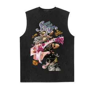 JOJO Vintage Tank 90s Graphic Sleeveless Tank Tops Men Vest Streetwear Outfits Men Vacation Outfits Sleeveless Shirt