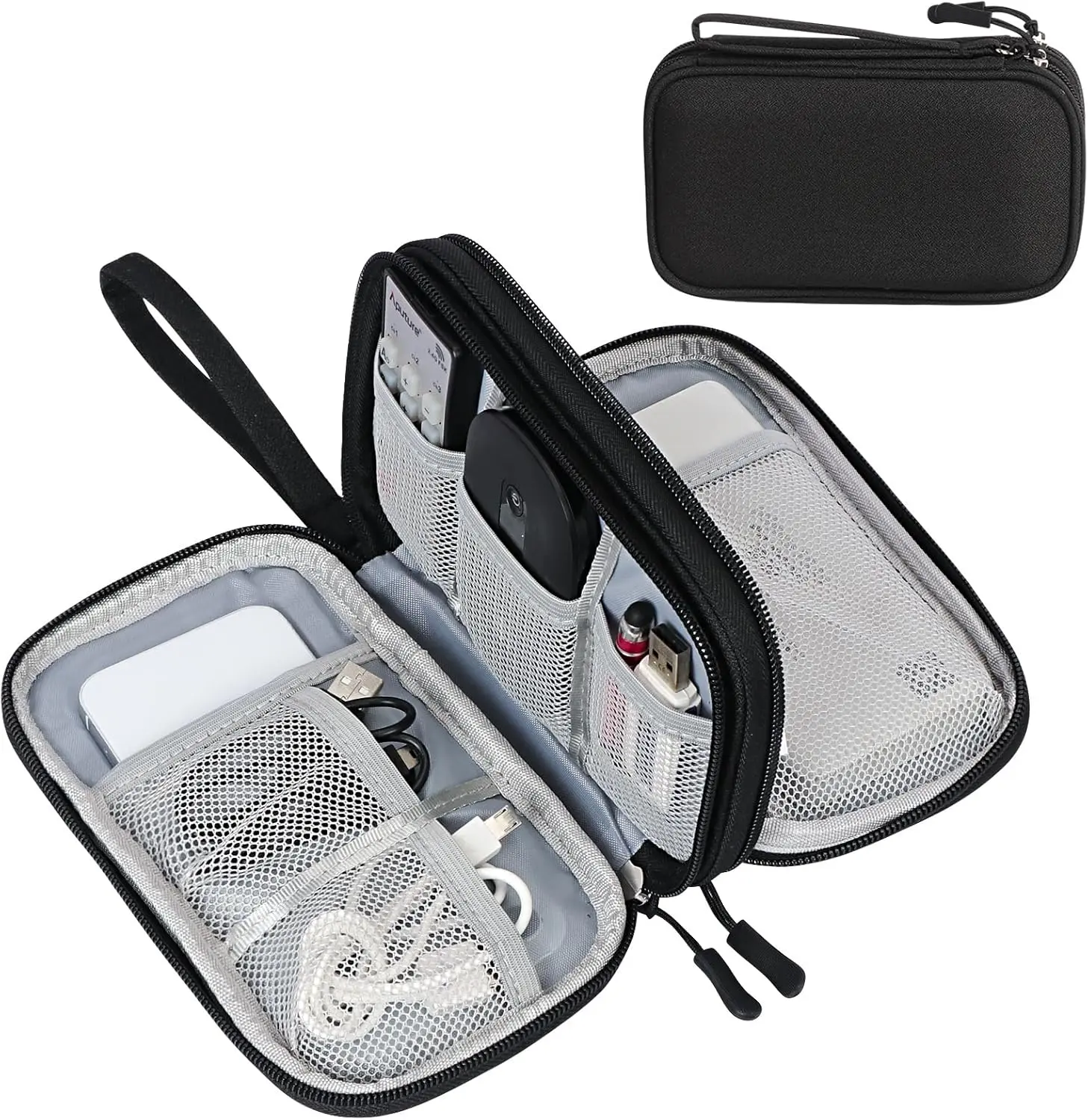 Travel Tech Accessories Organizer Bag - Black Cable Organizer with Bag Organization & Multi-Use Gadget Solutions