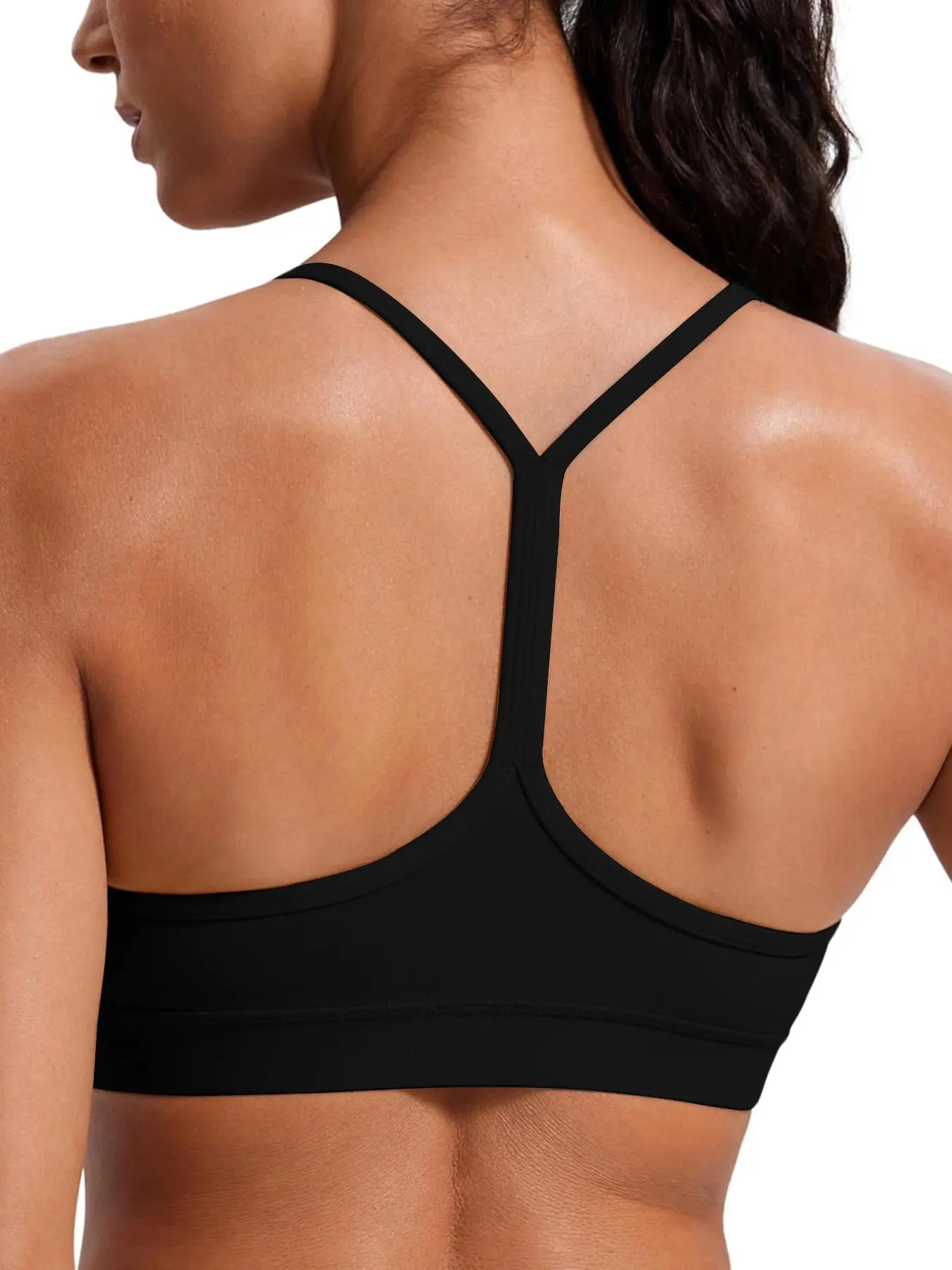 Women's Solid Color Racerback Sports Bra, Sport Bras, Breathable Comfortable Wireless Sports Bra, Exercise Bra, Ladies Sportswear for Indoor Outdoor Wear, Workout Bra