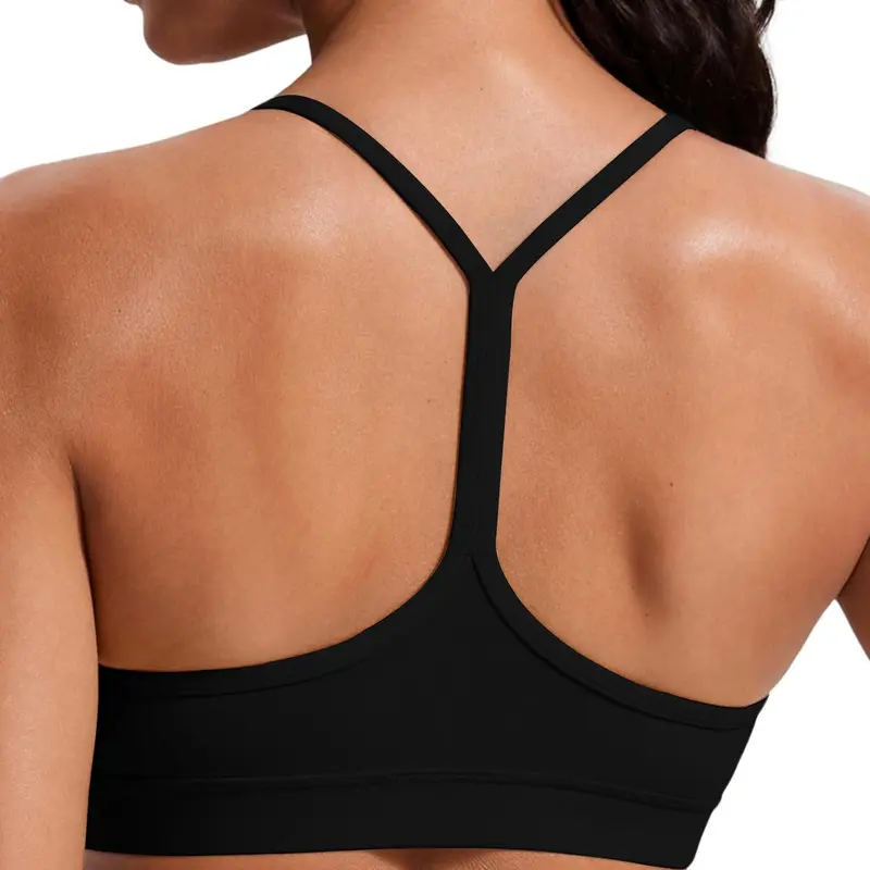 Women's Solid Color Racerback Sports Bra, Sport Bras, Breathable Comfortable Wireless Sports Bra, Exercise Bra, Ladies Sportswear for Indoor Outdoor Wear, Workout Bra
