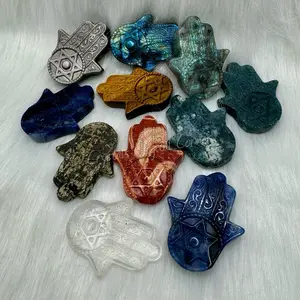 Clear Quartz Natural Crystal Hamsa Hand for Healing and Protection magic spiritual protection