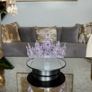 Lilac Beaded Quinceañera Crown Lilac Bridal Crown