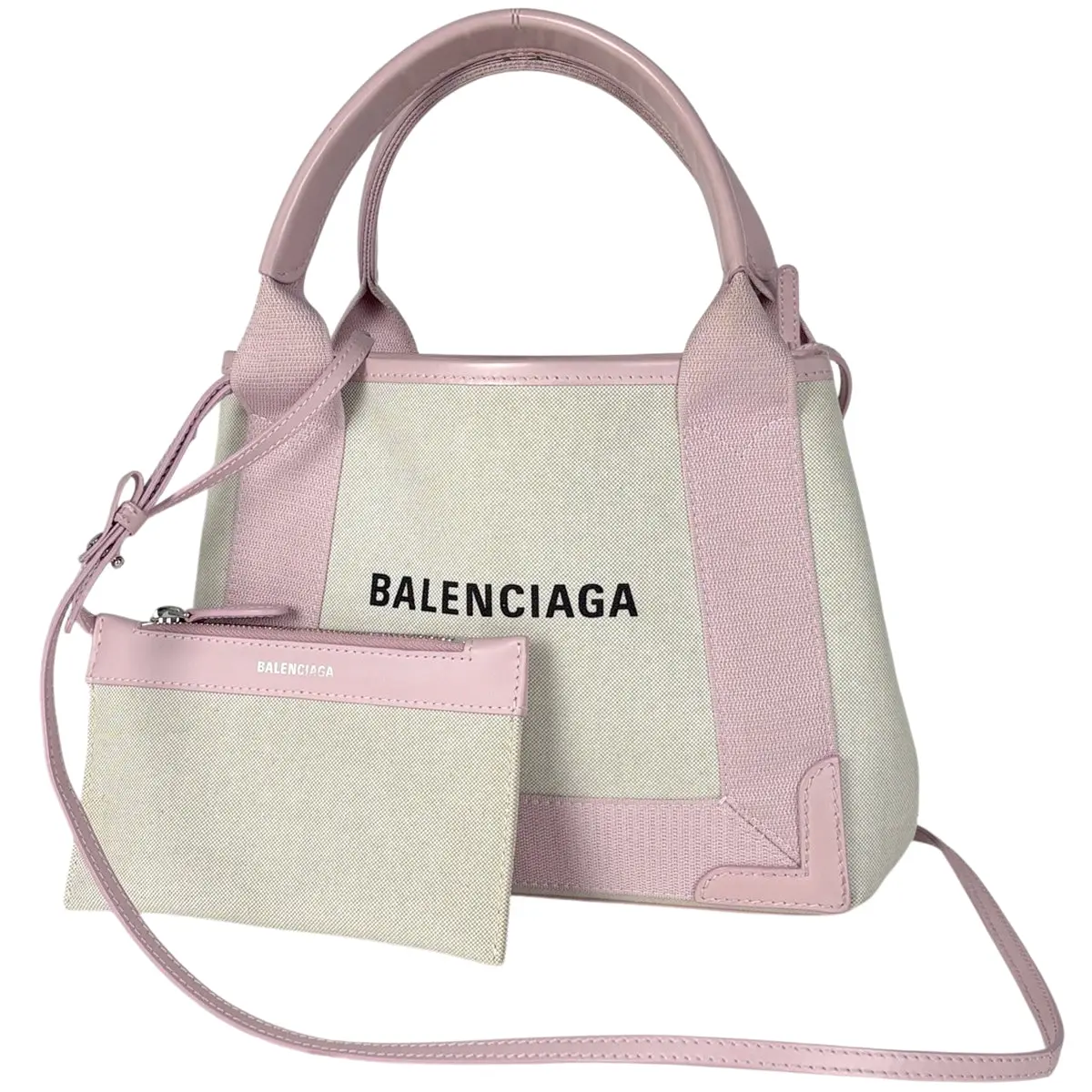 Pre-owned Canvas Shoulder Bags Balenciaga Navy Cabas XS (JP)