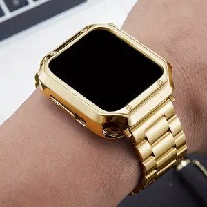 2Pcs Set: Stainless Steel Band & Silicone Case For IWatch Series 1-9, Ultra 2 - Fits 38Mm  49Mm Models Wearable Smartwatch Strap