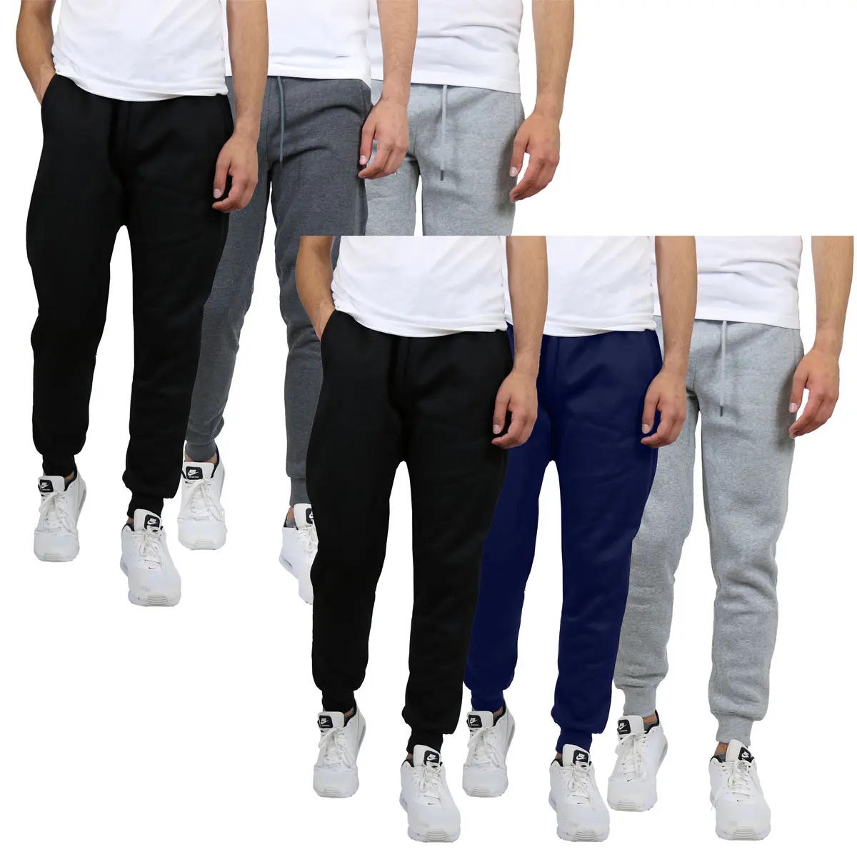Men's 6-Pack Slim Fit Fleece Jogger Sweatpants (S-3XL) Casual Athletic Jogging
