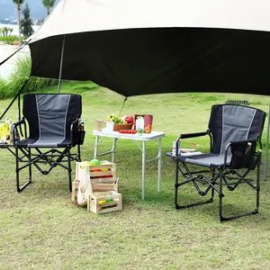 Oversized Directors Camping Chair, Portable Folding Chair for Adults with Side Table & Pocket, Lightweight Aluminum for Outdoor Camping, Sports & Picnic