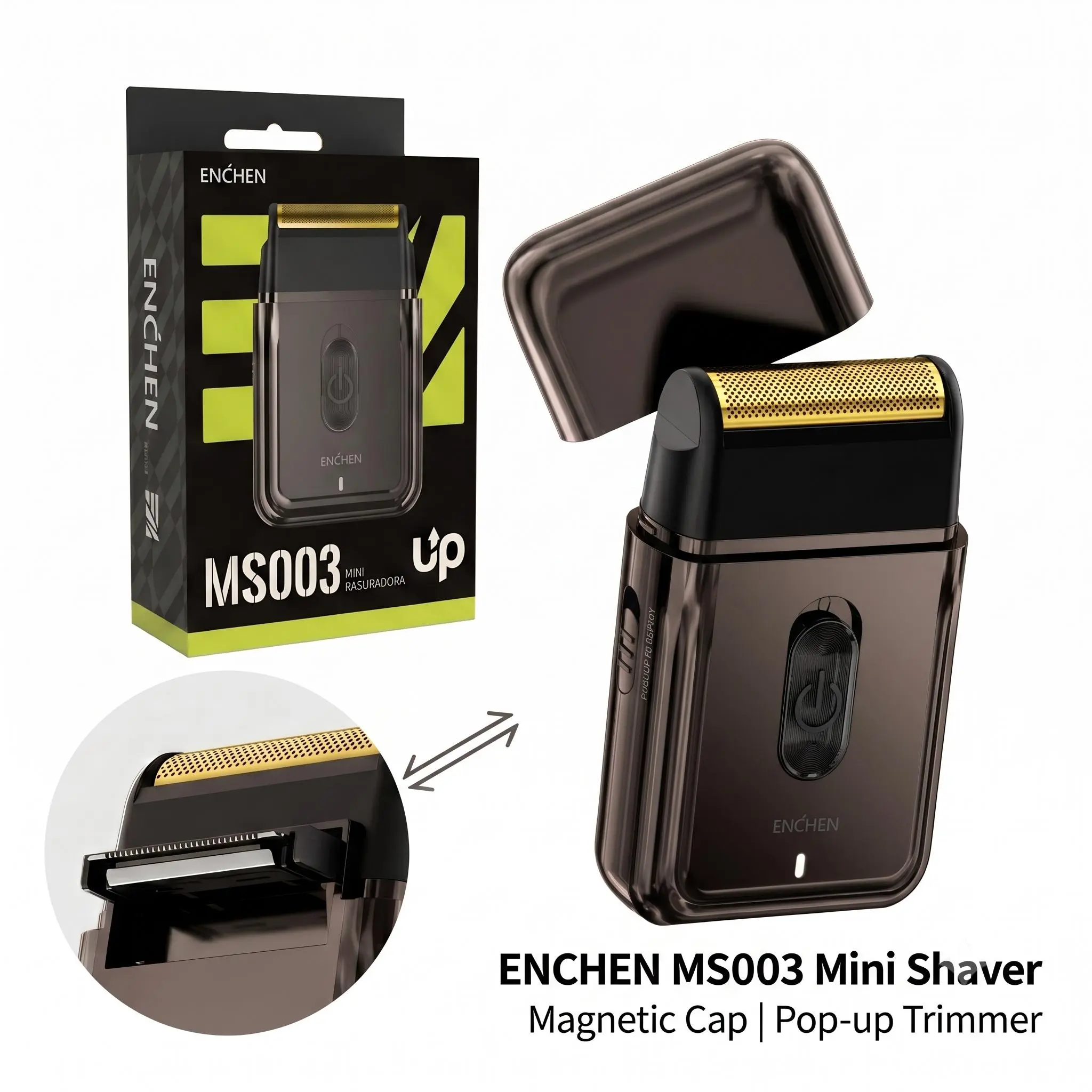 ENCHEN Electric Foil Shaver for Men, Compact Shaver, One-Button Use Waterproof Comfort Body Shaver for Men, Comfortable Grip, Rechargeable Cordless Shaver, Deep Clean Shave Anytime, Anywhere, Portable Design - Ideal Companion for Home and Travel