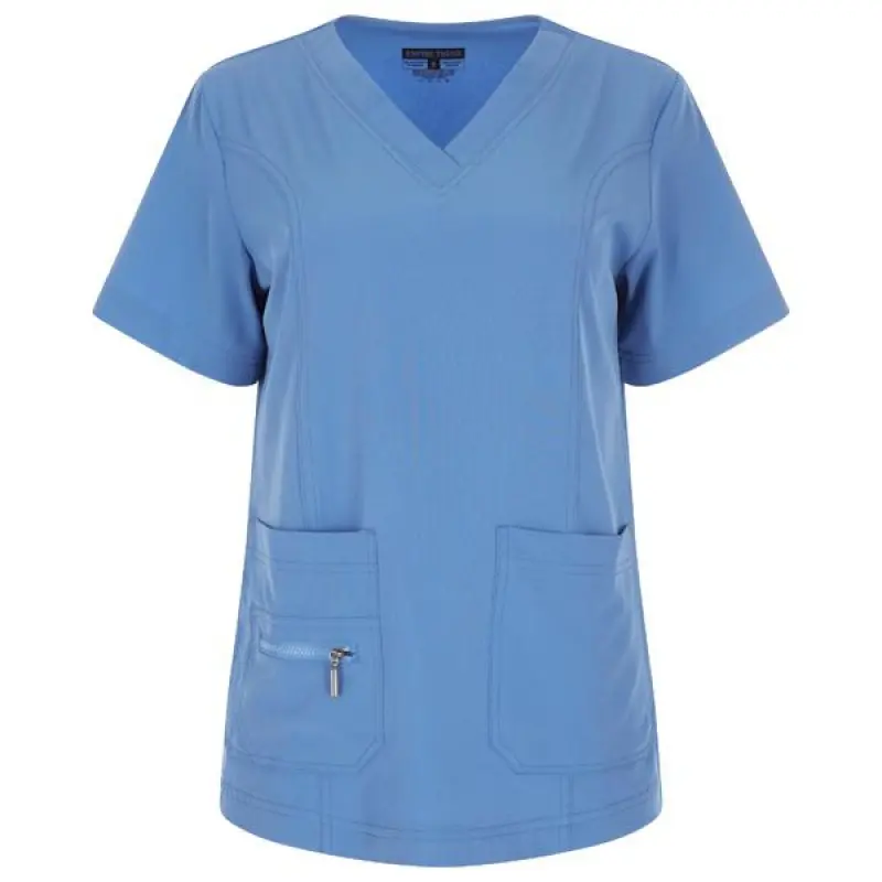 Women's Stretch Jogger Scrubs Set Solid V-Neck Nursing Uniform Quick Dry Breathable