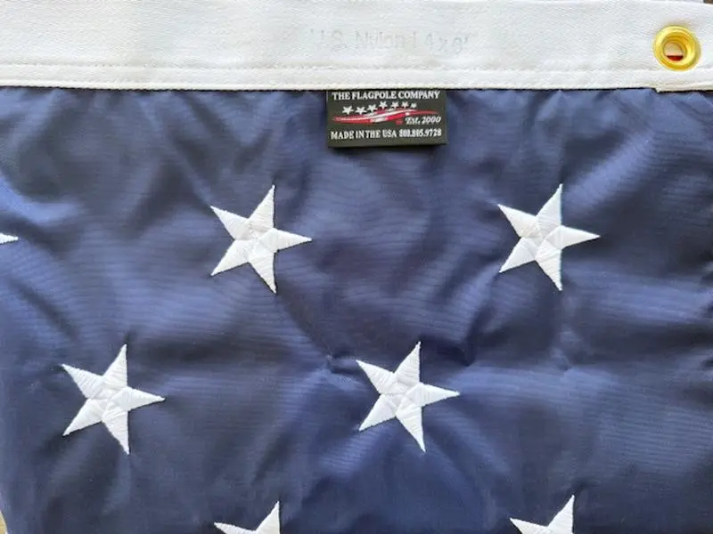 The Flagpole Company 4'X6' Embroidered Nylon American Flag - Premium Quality Hand-Sewn Stars & Stripes - Made in USA Banners Light