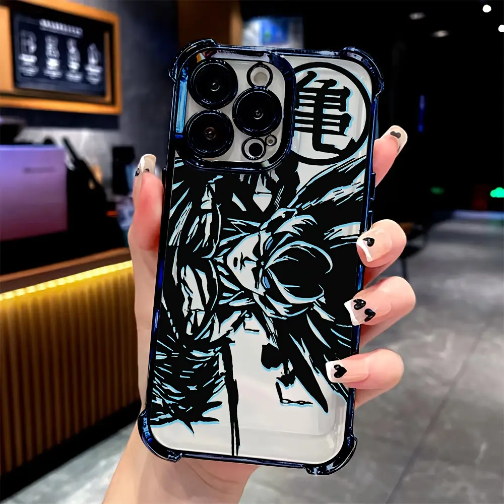Hot-Blooded Anime Character G-G-Goku'S Phone Case Is Suitable for Iphone Models 17 16 15 14 13 12 11 Pro Max Plus Air, Featuring a Transparent Soft Back Cover That Is Drop-Resistant. Smartphone Cellphone Shockproof Protector