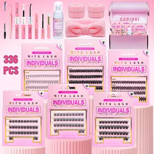 RITALASH 336PCS Individual Lash Clusters Large Capacity D Curl DIY Lash Natural Look&Ultra Soft Individual False Eyelashes Kit Diy Eyelash Extensions For Self Use At Home Halloween&Cosplay&Daily Life lash Clusters,Eyelash Clusters,Individual Eyelashes