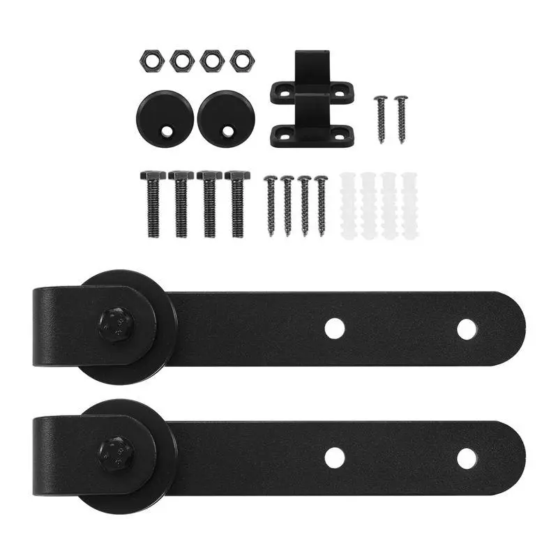 Cabinet sliding barn door hardware kit — super mini sliding door hardware kit with top-mount hanger track for closets