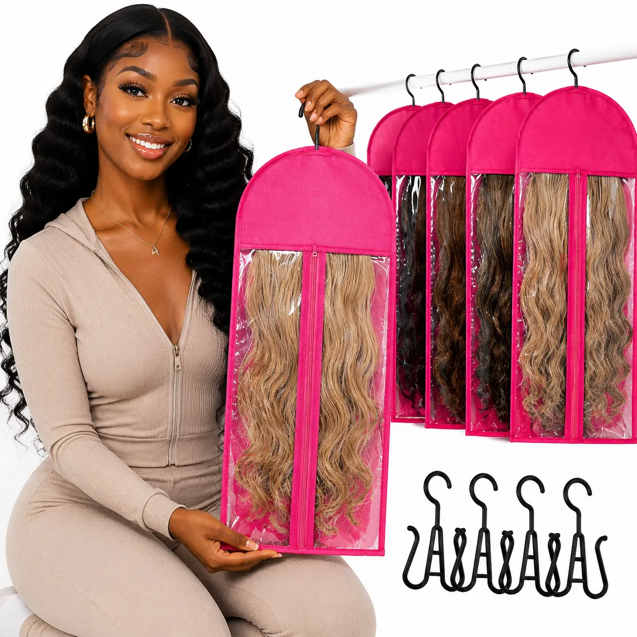 6pc wig dust-proof storage bag, popular in 2026, solves your wig troubles.