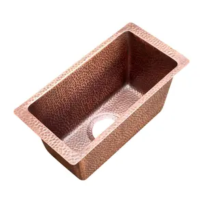 Akicon Custom Handmade Copper Bar Sink Rustic Kitchen Prep Sink