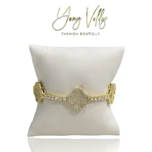 Clover bracelet for women gold tone with stones 7 inch Clover bracelet for women gold tone with stones 7 inch