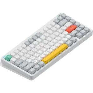 Halo75 V2 Mechancial Gaming Kyeboard,75%  Hot Swappable  Keyboard,83 Kyes RGB Backlit Keyboard,Support /2.4GHz/USB-C (White, Mint (37gf))