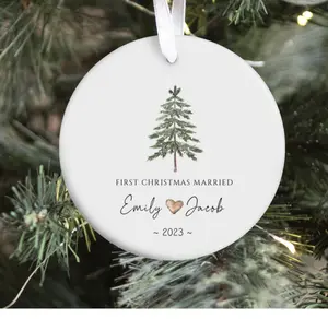 First Christmas Married Ornament Mr Mrs Ornament Personalized Wedding Gift Newlywed Christmas Gift Our First Christmas Ornament