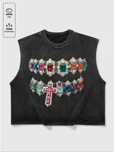 Men's Fitted Short Cotton Vest with 3D Print Design, Casual Comfortable Summer Top, Unique Graphic Style for Everyday Wear