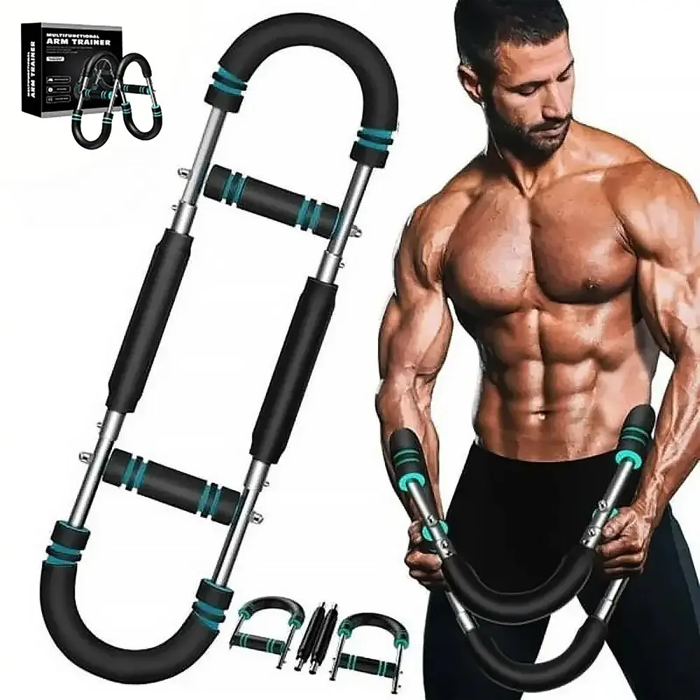 2026 Advanced Pro Arm Twister Muscle Trainer, Universal Male Female Arm Resistance Workout Bar, Pocket Elastic Spring Chest Clip Trainer, Home Gym Dual Usage Training Gear