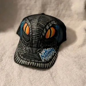 Apex Predator Hand-Painted Velociraptor Custom Hat