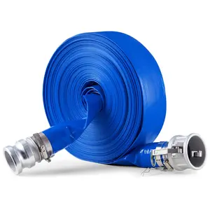 VEVOR Backwash Hose, TikTokShopBlackFriday, 2 in x 100 ft, Blue High Quality PVC Hose, with Clamps, Camlock, Aluminum Fittings, Fit Various Pumps, for Sewage Treatment, Water Transportation and More Agricultural Purposes