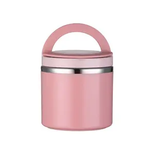 Portable Lunch Box with Lid, 1 Count Stainless Steel Food Grade Bento Box, Dustproof Food Storage Box for Home Office School