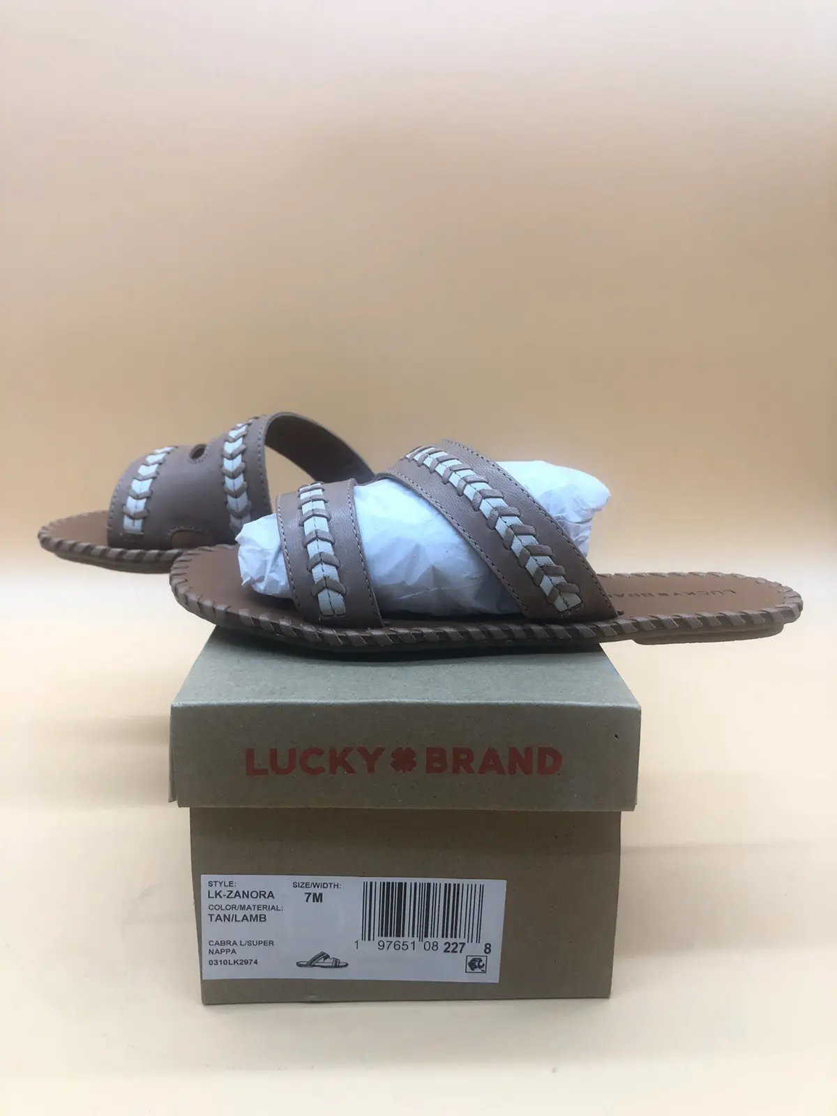 Lucky Brand Women's Zanora Flat Sandal Size 7M New In Box *