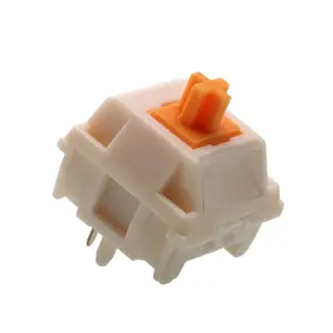 Citrus Silver V2 Linear Switches Pre-Lubed 5-Pin HotSwap POM Stem for MX Mechanical Keyboards, Smooth Linear Actuation