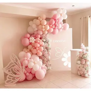 Balloons Garland Arch Kit - Double Stuffed Matte Light  and White Cream Peach Latex Balloon Different Sizes 18 12 10 5In Boho Ballon for  Shower Party Decorations