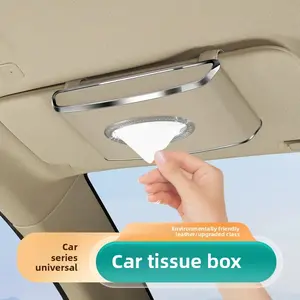 PU Leather Car Tissue Box Holder, Sun Visor And Car Armrest Box, Flat Style And Hanging Style, Auto Interior Accessory Storage Case, Car Tissue Holder, Stylish Car Accessory, PU Leather Construction, Car Storage