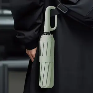 Automatic Umbrella, 1 Count Portable Foldable Umbrella with Ring Buckle, Windproof UV Protection Umbrella for Outdoor Travel, Windproof Folding Umbrella