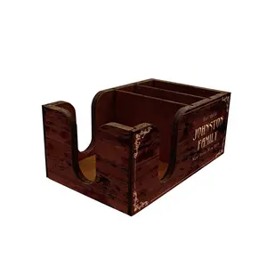 Customizable Wooden Bar Top Napkin Caddy Boxes - Speakeasy Home Organizer, Ideal Gift for Home Supplies Storage