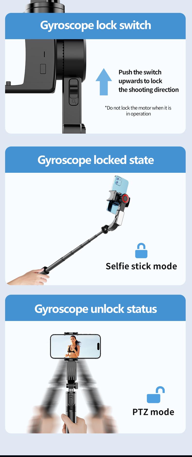 1-Axis Gimbal Stabilizer with Magnetic Fill Light, Anti-Shake Selfie Stick Tripod, Bluetooth Remote, Auto Balance Phone Stand, Aluminum Alloy Vlogging Gear for iPhone & Android